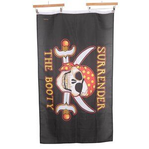 Surrender The Booty Pirate Flag Jolly Rogers Skull Crossbones Black Red Nylon
